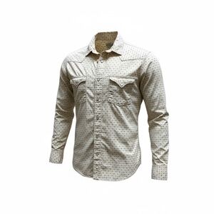 LUCKY BRAND  Men Light Brown Patterned Casual Shirt Western comfort